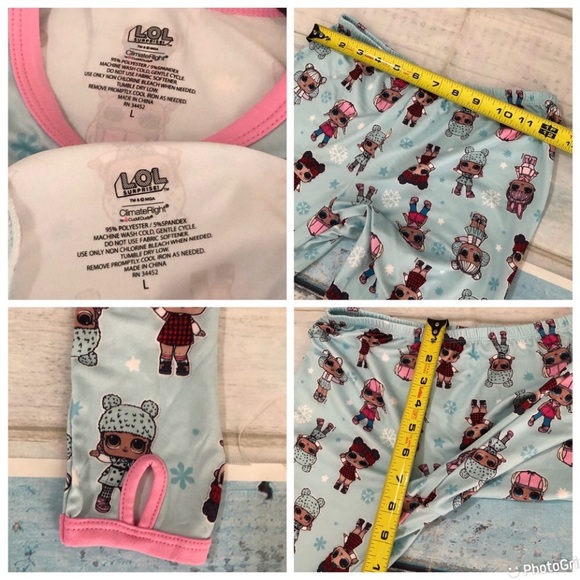 LOL Surprise Girls Pajama Set Cuddl Duds Climate Right Size Large - Picture 9 of 10